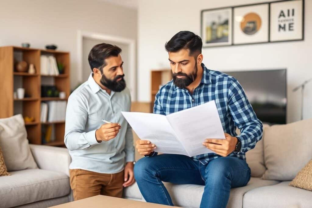 عميل يتحدث مع مندوب شركة نقل عفش بالكويت للتخطيط لعملية النقل وتدوين الملاحظات الهامة