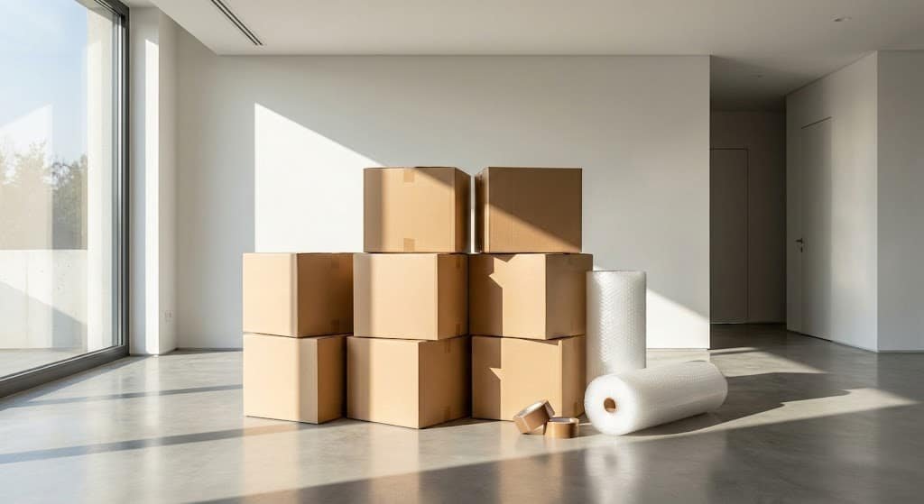 كراتين نقل عفش قوية ومواد تغليف أصلية (بابلز وتيب) مجهزة للنقل - شركة ريحانة