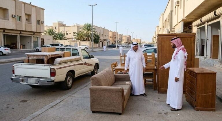 فريق عمل محترف يقوم بفك وتغليف ونقل الأثاث المنزلي بأمان وعناية ضمن خدمات نقل عفش الدعية بالكويت لضمان تجربة نقل مريحة وسريعة.